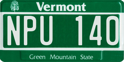 VT license plate NPU140