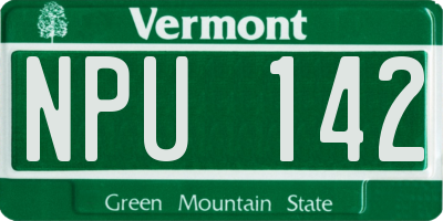VT license plate NPU142