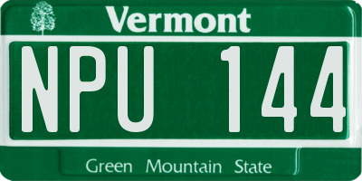 VT license plate NPU144
