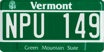 VT license plate NPU149