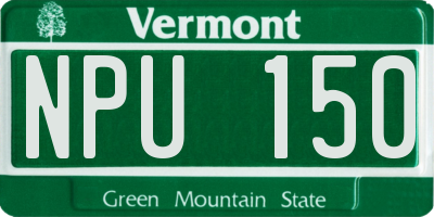 VT license plate NPU150