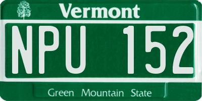 VT license plate NPU152