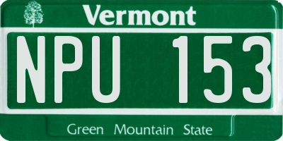 VT license plate NPU153