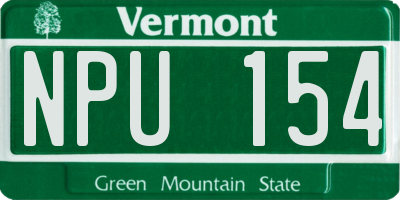 VT license plate NPU154
