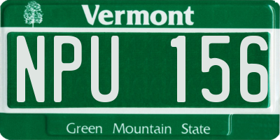 VT license plate NPU156