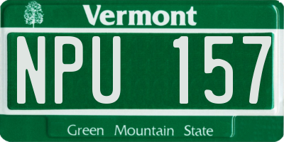 VT license plate NPU157