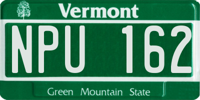 VT license plate NPU162