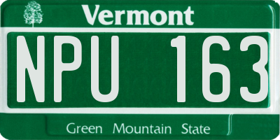 VT license plate NPU163