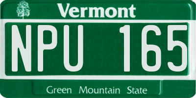 VT license plate NPU165