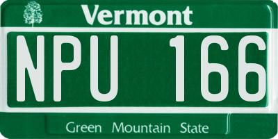VT license plate NPU166