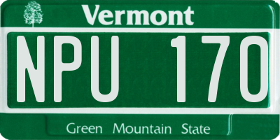 VT license plate NPU170