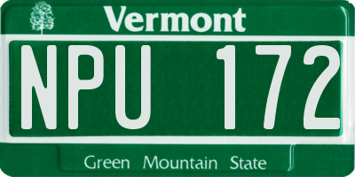 VT license plate NPU172