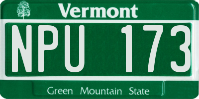 VT license plate NPU173
