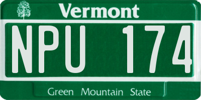 VT license plate NPU174