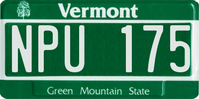 VT license plate NPU175