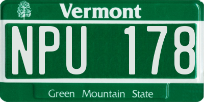 VT license plate NPU178
