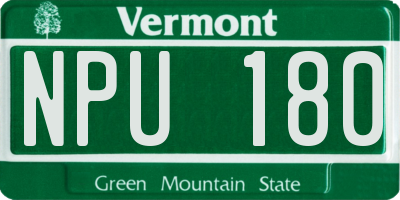 VT license plate NPU180
