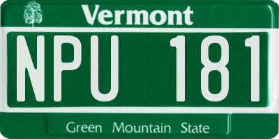 VT license plate NPU181