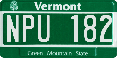 VT license plate NPU182