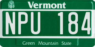 VT license plate NPU184