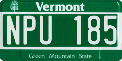 VT license plate NPU185