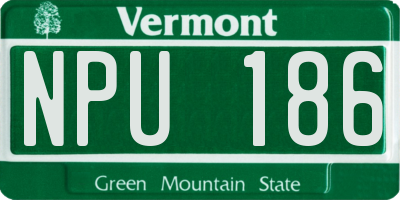 VT license plate NPU186