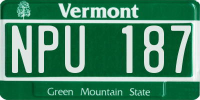 VT license plate NPU187