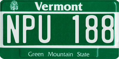 VT license plate NPU188