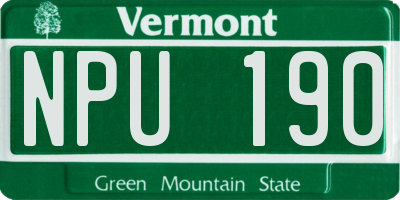 VT license plate NPU190