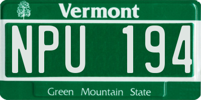 VT license plate NPU194