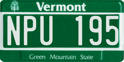 VT license plate NPU195