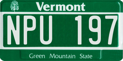 VT license plate NPU197