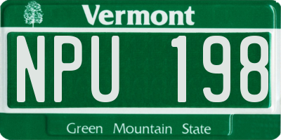 VT license plate NPU198