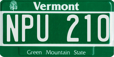 VT license plate NPU210