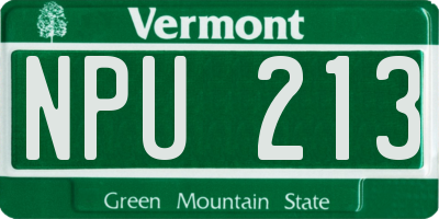 VT license plate NPU213