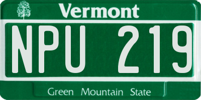 VT license plate NPU219