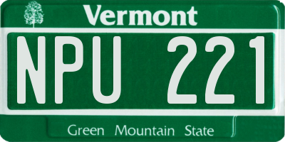 VT license plate NPU221