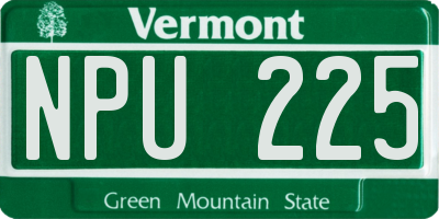 VT license plate NPU225