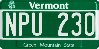 VT license plate NPU230