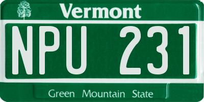 VT license plate NPU231