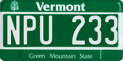 VT license plate NPU233