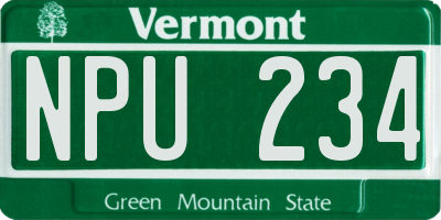 VT license plate NPU234