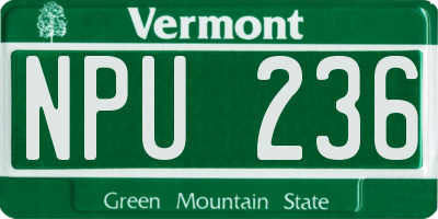 VT license plate NPU236