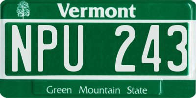 VT license plate NPU243