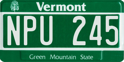 VT license plate NPU245