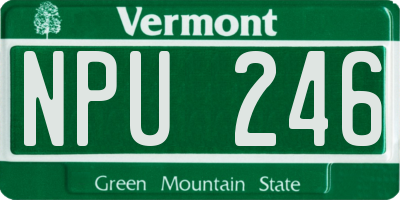 VT license plate NPU246