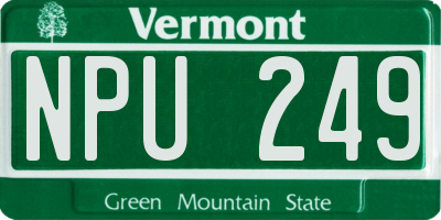 VT license plate NPU249