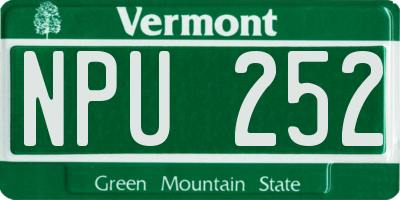 VT license plate NPU252
