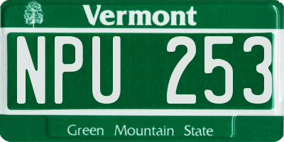 VT license plate NPU253
