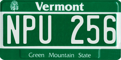 VT license plate NPU256